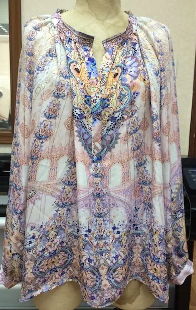 16mm 100% Silk Double GGT Placement Print Blouse