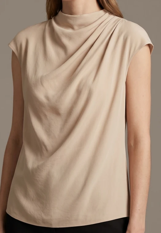 19mm 100% Silk Double GGT Draped Sleeveless Top